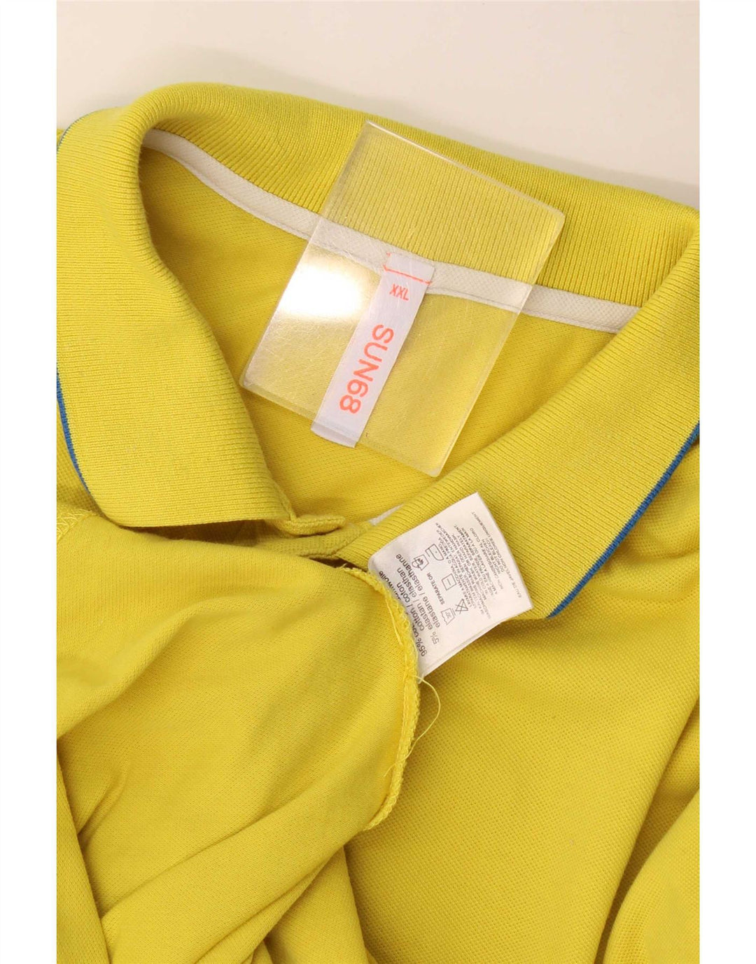 Camisa polo masculina Sun68 2XL algodão amarelo