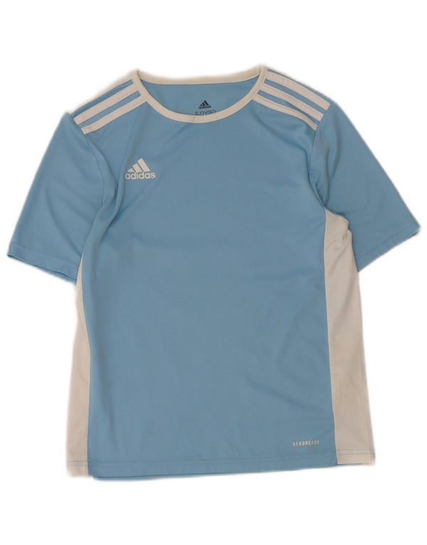 Camiseta Adidas Menino Aeroready Top 11-12 Anos Azul Colorblock Poliéster