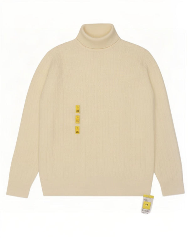 Suéter feminino Marks & Spencer com gola redonda, tamanho UK 16, grande, branco