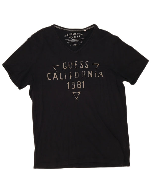 Guess Mens Graphic T-Shirt Top UK 36 Pequeno Algodão Preto