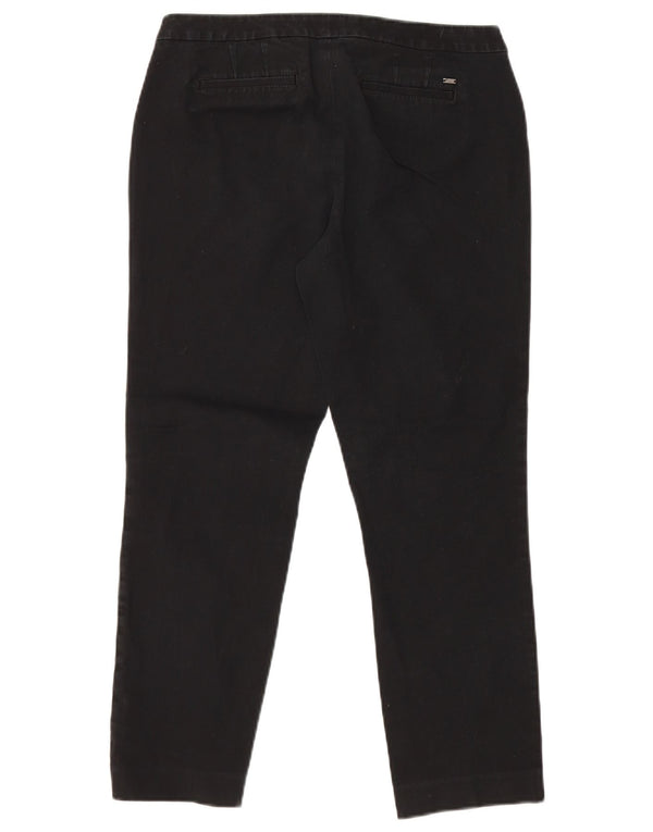 Calça chino reta feminina Tommy Hilfiger US 10 grande W30 L29 preta