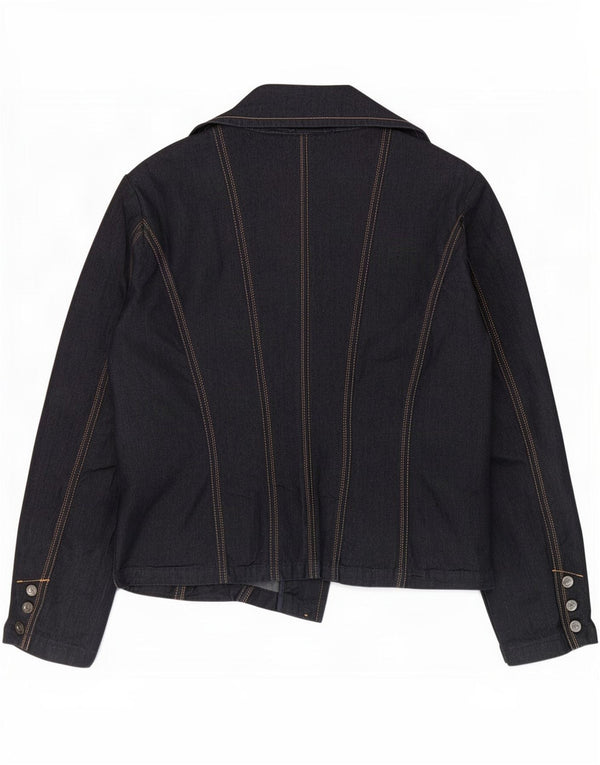 Trussardi Jeans Jaqueta blazer feminina com 2 botões IT 52 2XL azul marinho