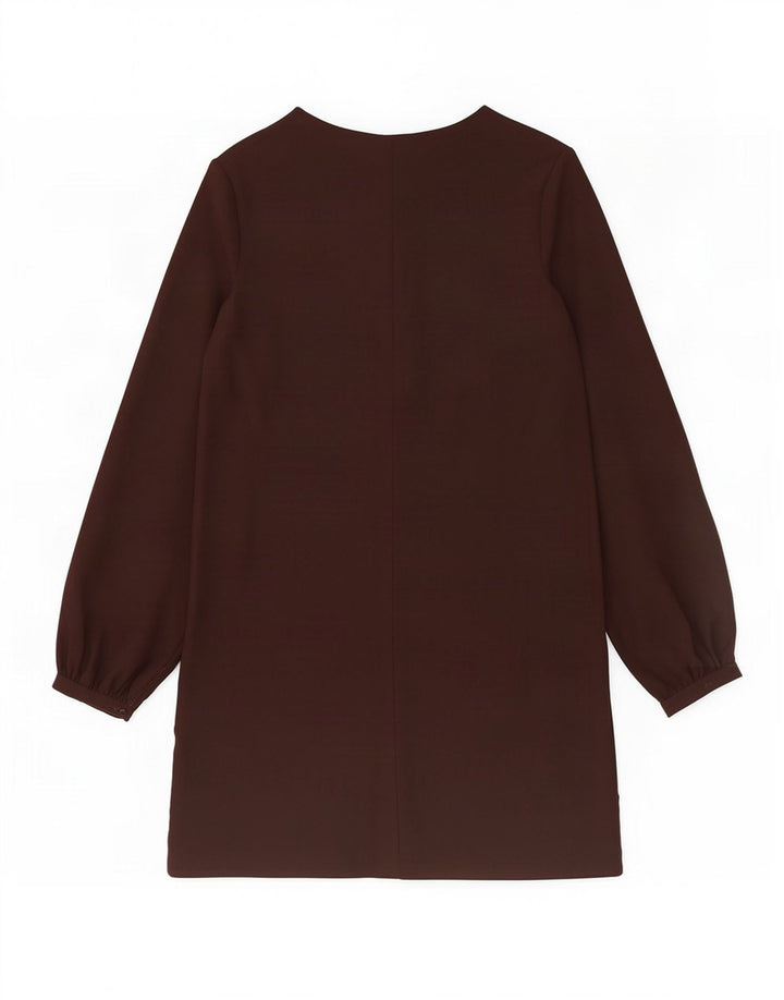 Vestido feminino Zara de manga comprida UK 14 médio preto