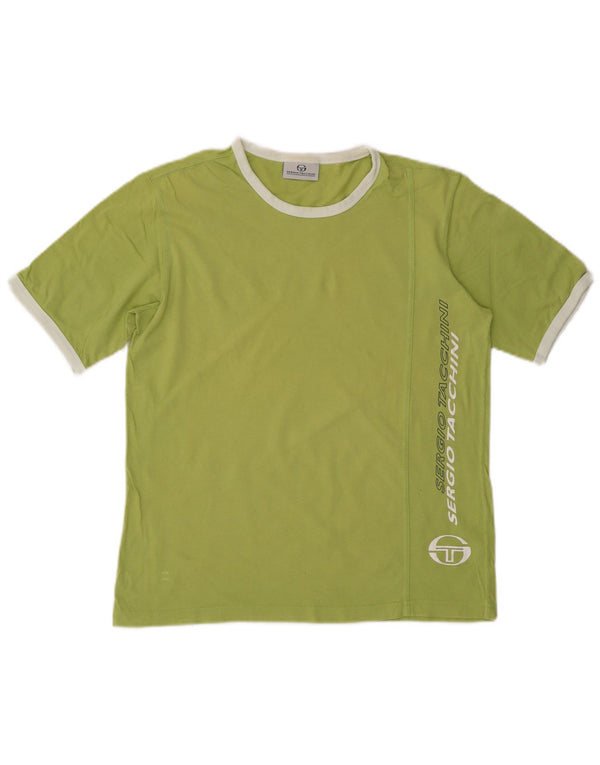 SERGIO TACCHINI Camiseta masculina gráfica top grande algodão verde