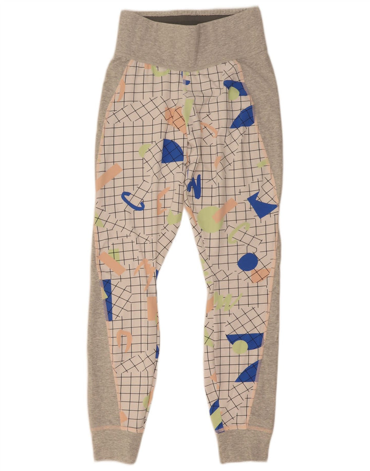 Calça de treino feminina Nike Joggers UK 8 pequena cinza geométrica