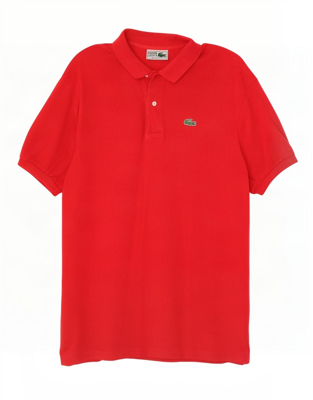 Camisa polo masculina Lacoste tamanho 7 2XL algodão vermelho
