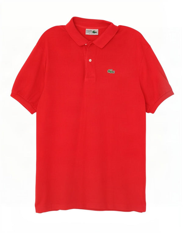 Camisa polo masculina Lacoste tamanho 7 2XL algodão vermelho