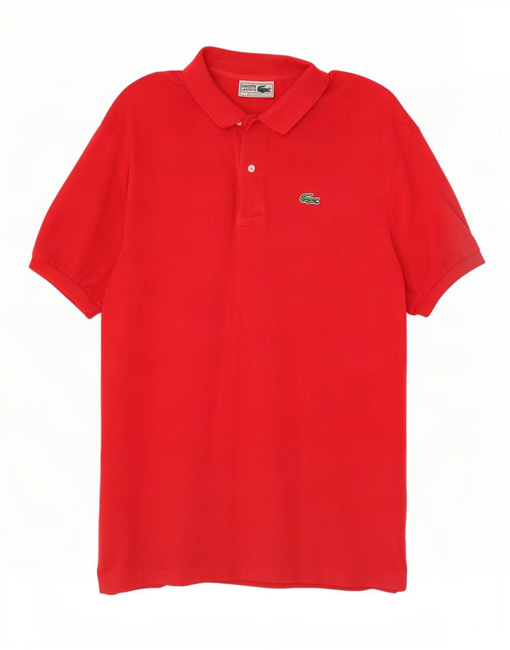 Camisa polo masculina Lacoste tamanho 7 2XL algodão vermelho
