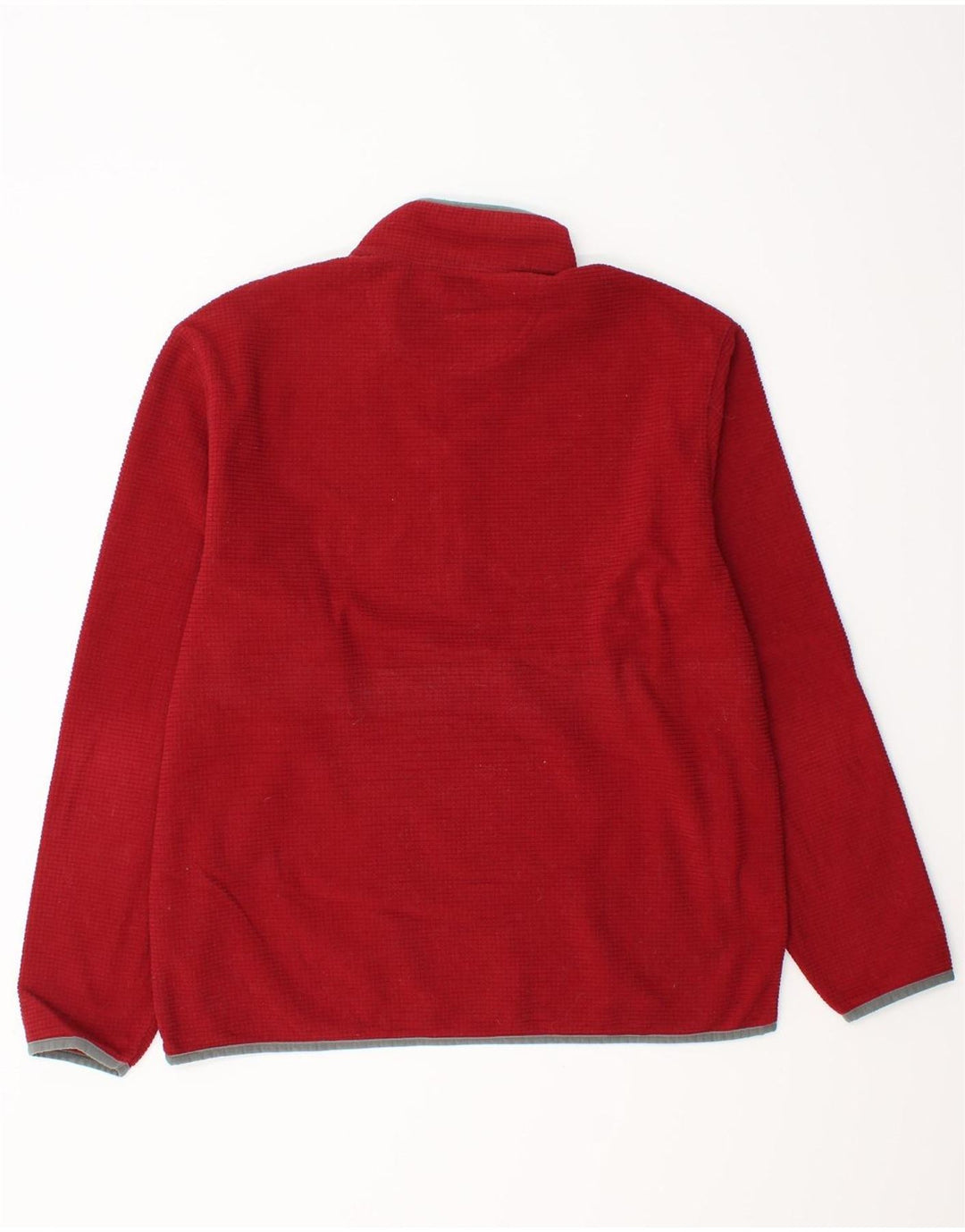 EDDIE BAUER Suéter masculino com zíper e gola em poliéster vermelho médio