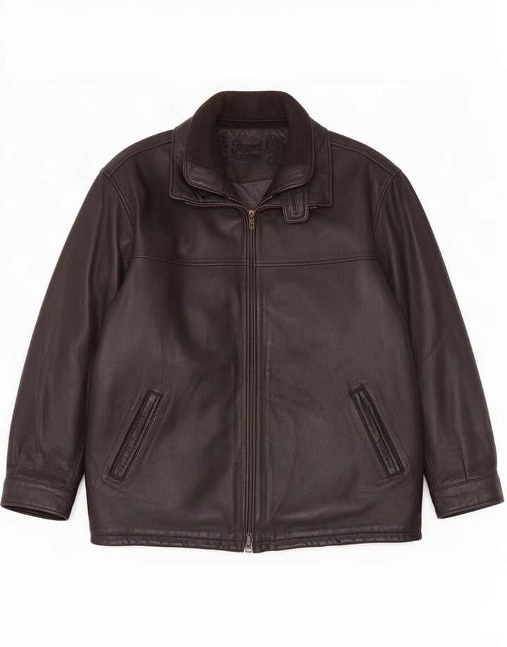 Casaco de couro masculino Rover & Lake IT 52 XL marrom