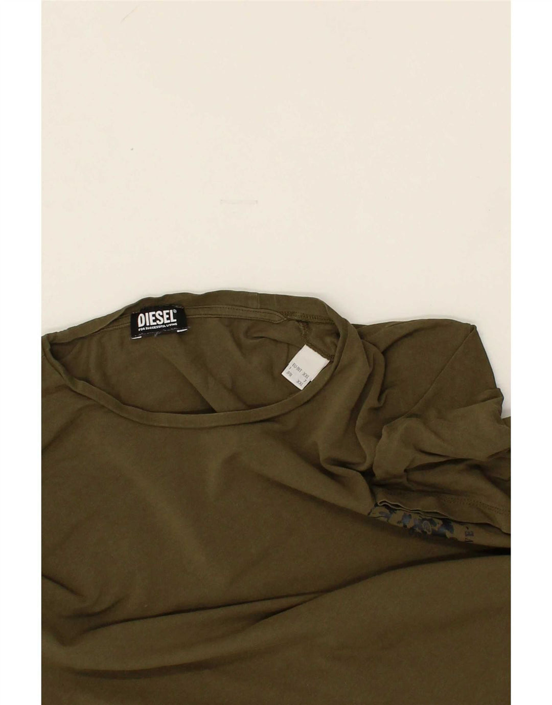 DIESEL Womens T-Shirt Top UK 20 2XL Khaki Cotton Vintage Diesel and Second-Hand Diesel from Messina Hembry 