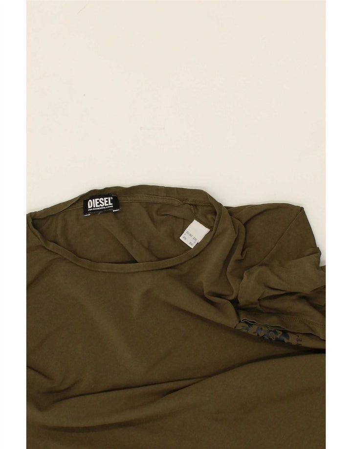 DIESEL Womens T-Shirt Top UK 20 2XL Khaki Cotton Vintage Diesel and Second-Hand Diesel from Messina Hembry 