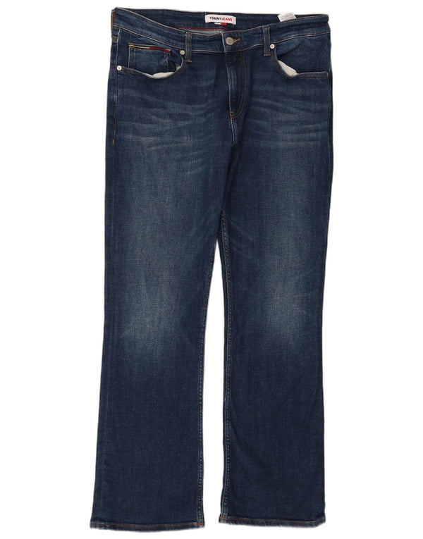 Tommy Hilfiger Masculino Ryan Relaxed Fit Bootcut Jeans W34 L32 Azul Algodão