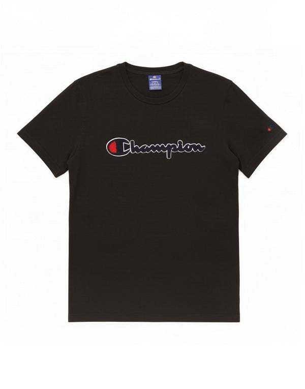 Camiseta masculina estampada Champion grande algodão preto