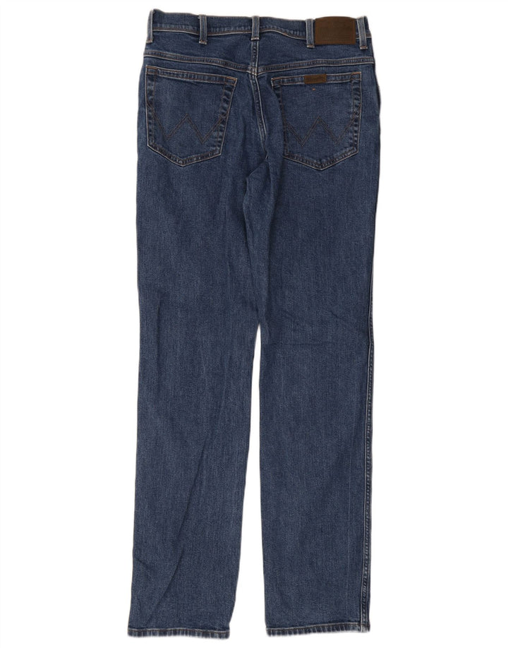 Wrangler Mens Straight Jeans W34 L34 Azul Algodão
