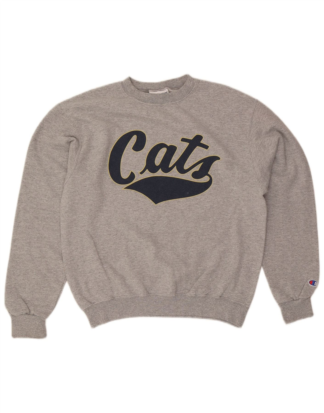 Champion masculino gráfico moletom jumper médio cinza manchado