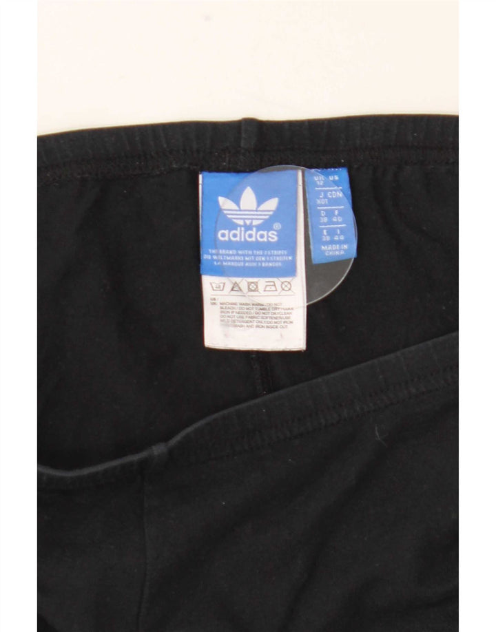 Leggings Adidas Femininas Gráficas UK 12 Médio Algodão Preto