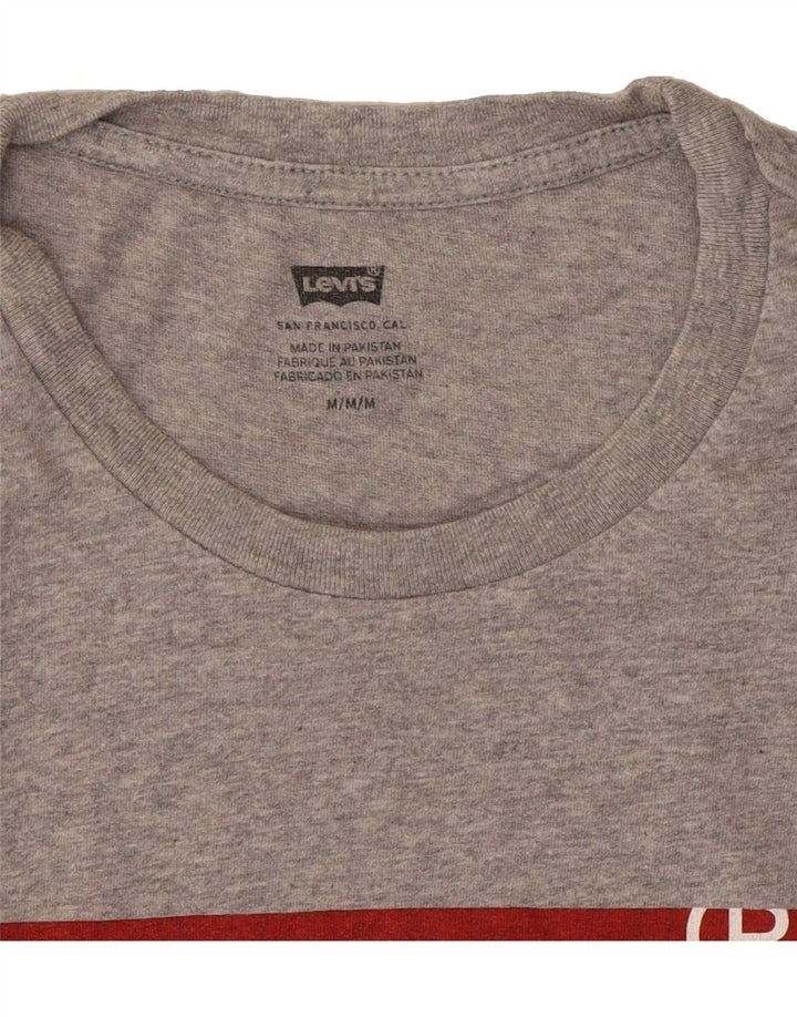 LEVI'S Mens Graphic T-Shirt Top Medium Grey Cotton Vintage Levi's and Second-Hand Levi's from Messina Hembry 