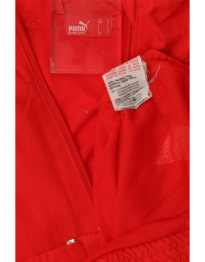 Puma Mens Tracksuit Top Jacket Grande Poliéster Colorblock Vermelho
