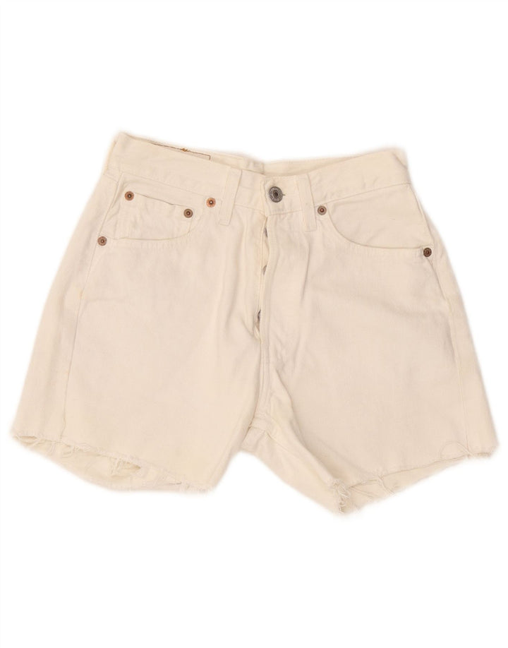 Shorts jeans feminino Levi's 501 W27 pequeno branco