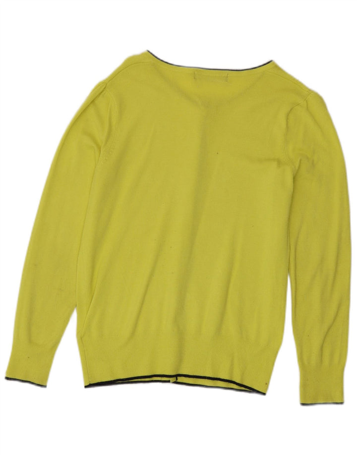 Suéter cardigã feminino Marks & Spencer UK 10 viscose amarela pequena
