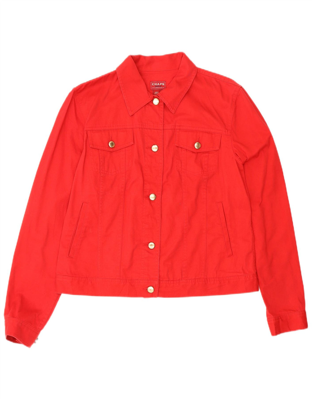 Jaqueta jeans feminina CHAPS Reino Unido 14 algodão vermelho médio