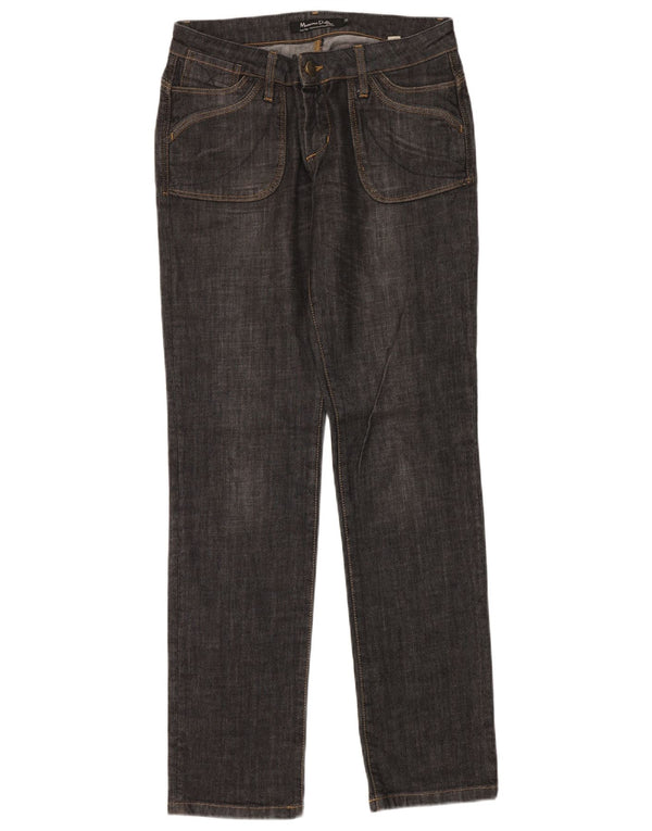 Jeans retos femininos Massimo Dutti W31 L34 azul marinho algodão