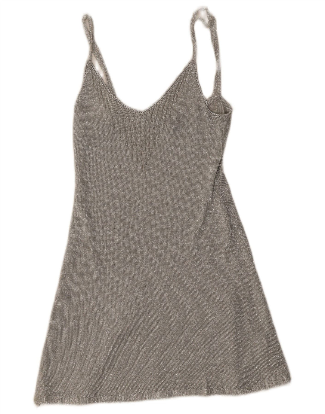 Vestido deslizante feminino Topshop Reino Unido 8 pequeno viscose prateada