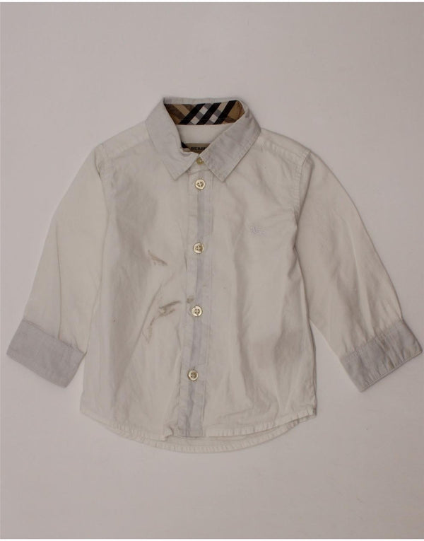 Camisa BURBERRY para meninos de 9 a 12 meses de algodão branco