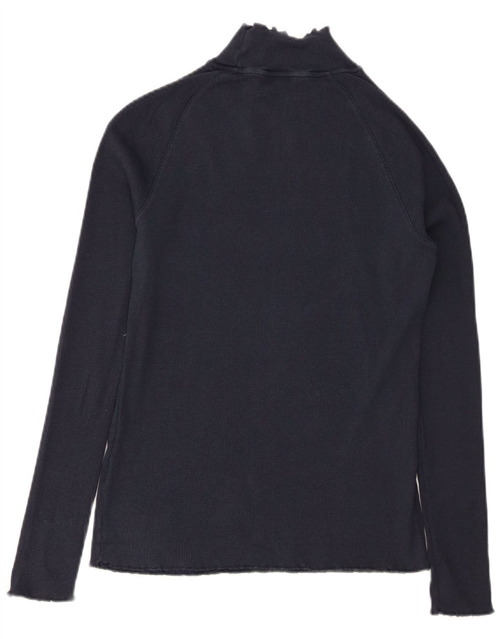 Top feminino TOMMY HILFIGER manga comprida UK 12 médio azul marinho