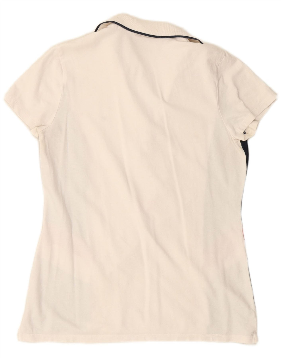Camisa polo feminina TOMMY HILFIGER UK 14 grande bloco colorido branco