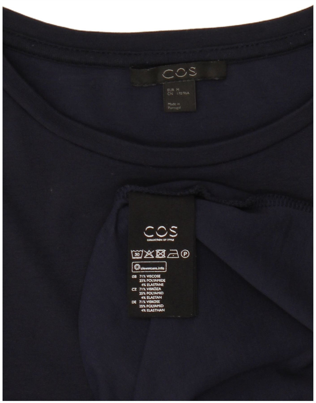 Vestido Tenda Feminino Cos Reino Unido 14 Viscose Azul Marinho Médio