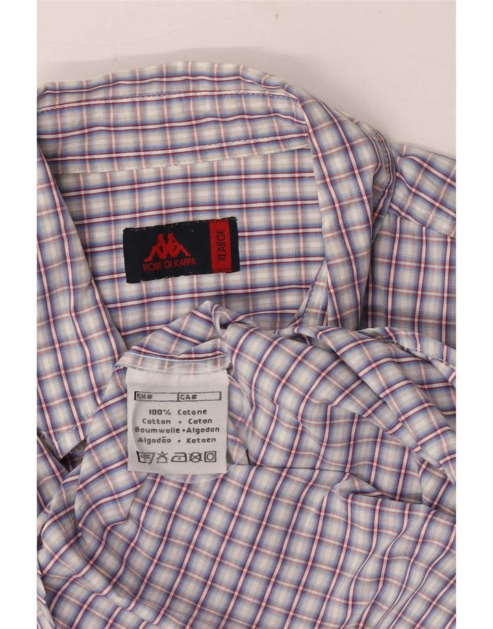 Camisa masculina de manga curta Kappa XL azul xadrez algodão