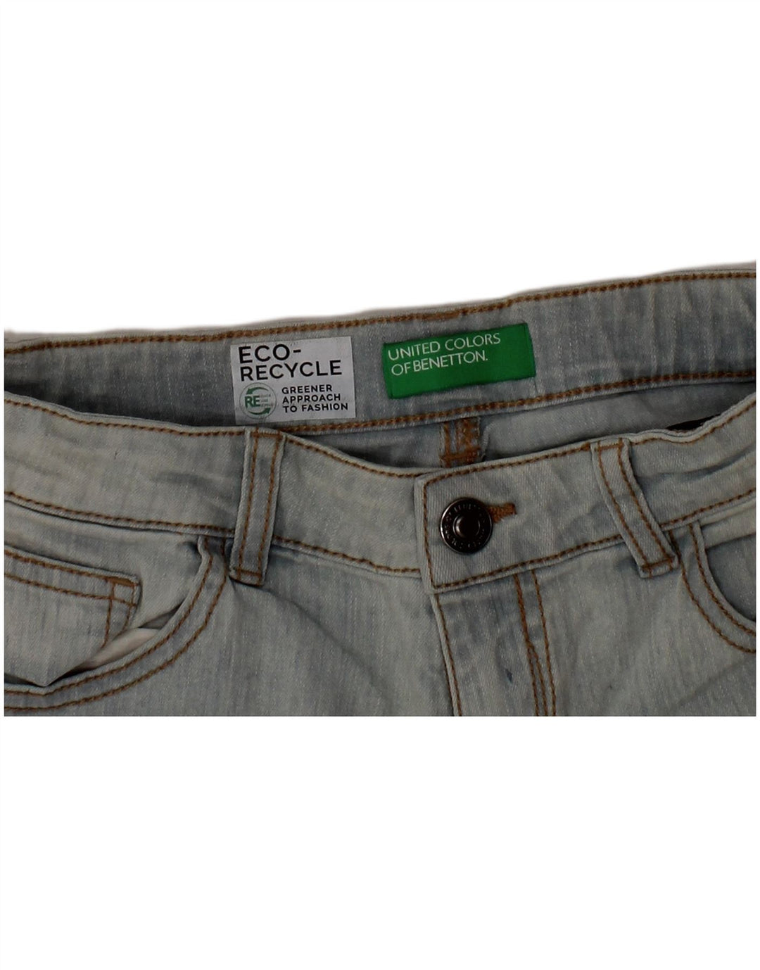 Shorts jeans para meninas BENETTON 11-12 anos W26 azul