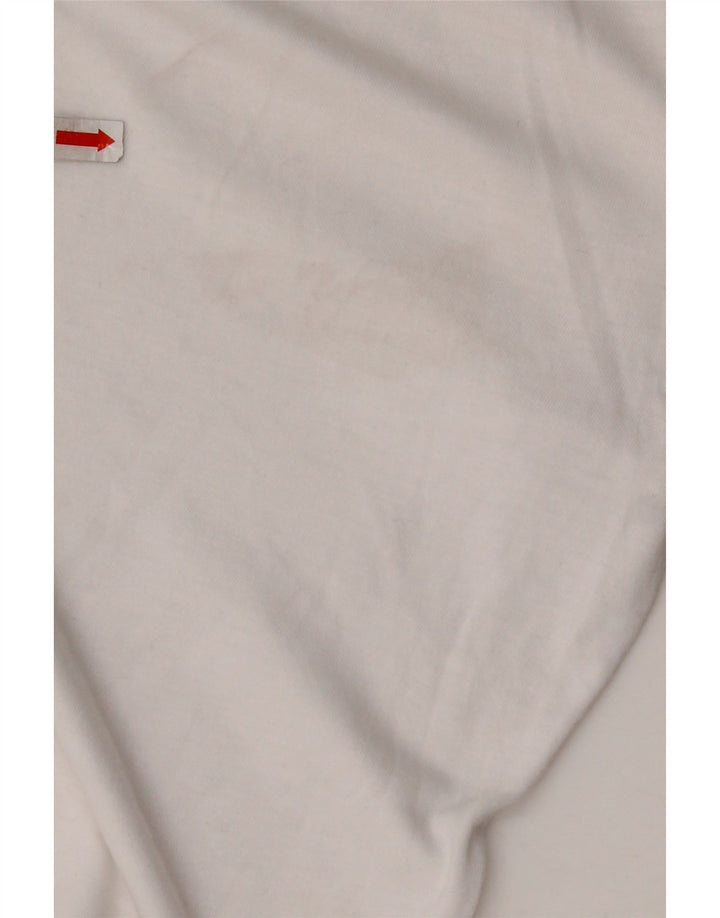 Camiseta feminina NEW BALANCE Crop Graphic UK 10 algodão branco pequeno