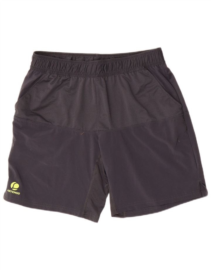 Shorts esportivos masculinos Decathlon poliéster cinza médio