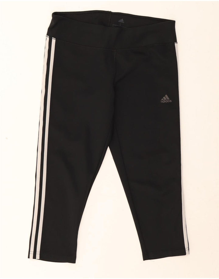 Adidas Womens Climalite Capri Leggings UK 16/18 Grande Preto Poliéster