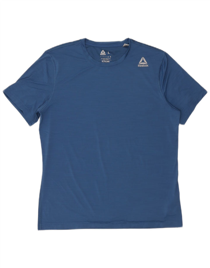 Camiseta masculina Reebok grande poliéster azul
