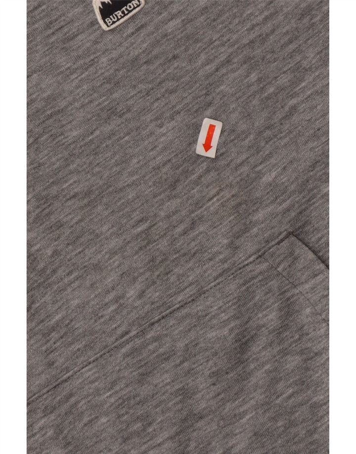 Burton Womens Top com capuz manga longa UK 10 poliéster manchado cinza pequeno