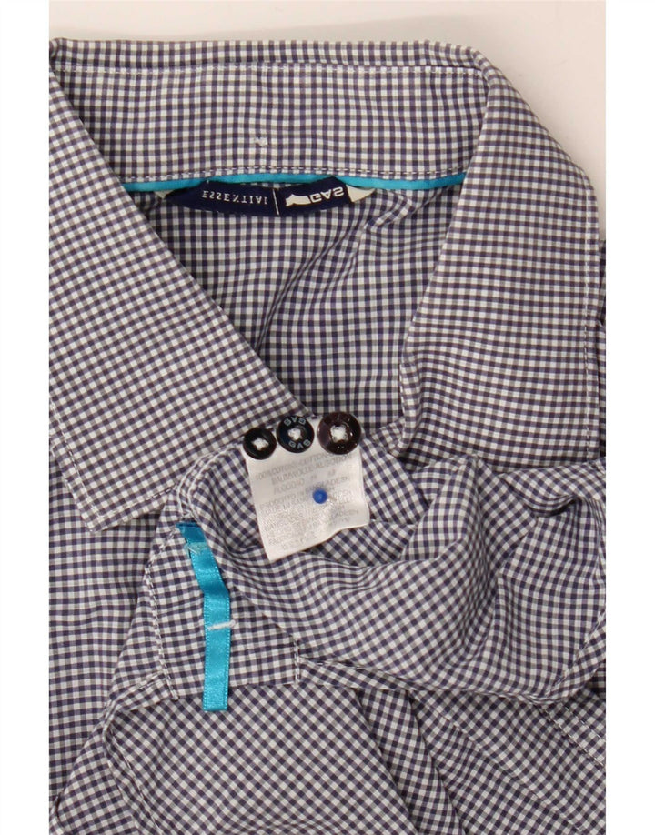 Camisa masculina gás grande algodão xadrez azul