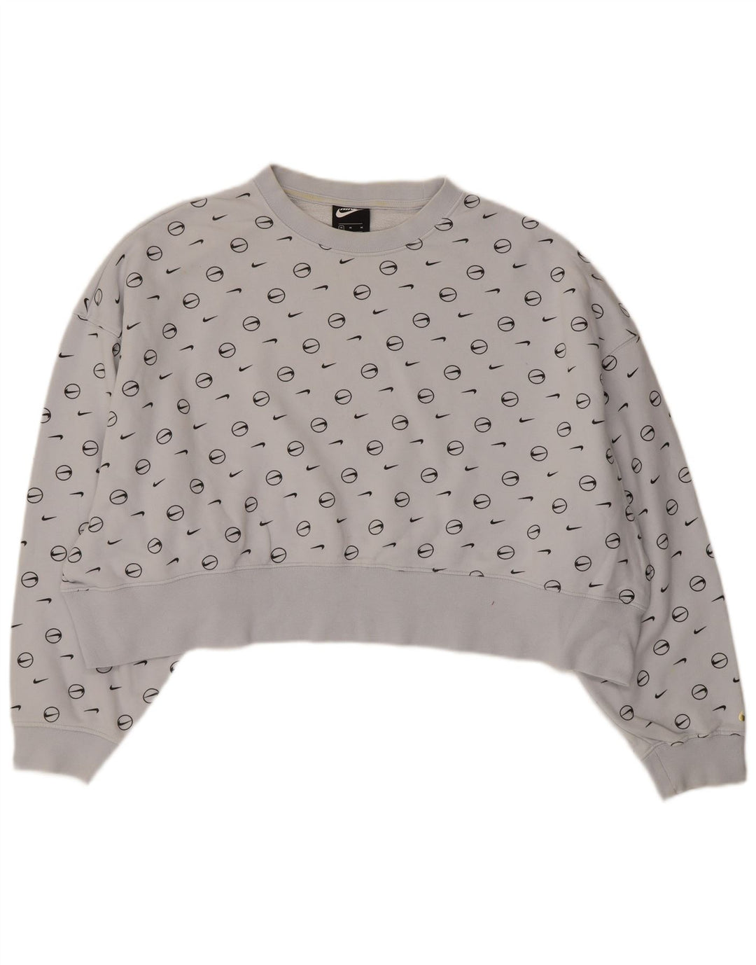 Moletom feminino Nike Oversized Crop Graphic Jumper UK 14 Médio Azul