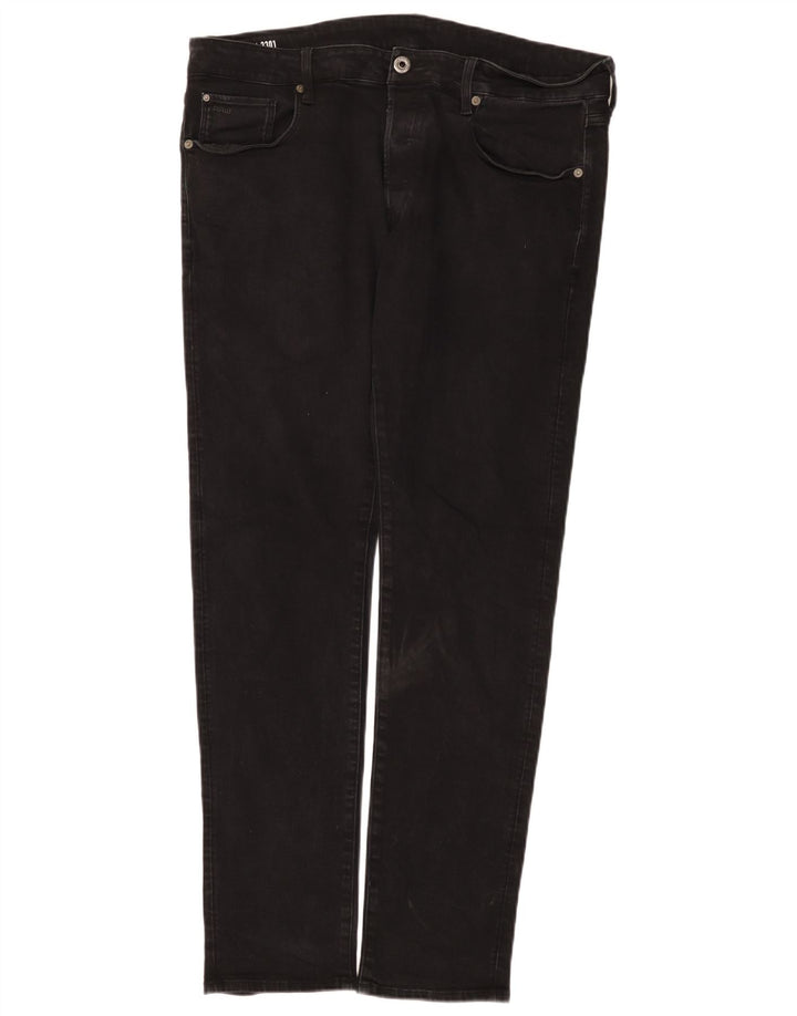 G-Star Masculino 3301 Slim Jeans W38 L34 Algodão Preto