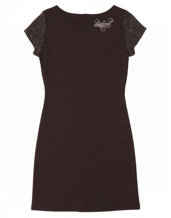 Vestido feminino Desigual com bainha gráfica Reino Unido 10 pequeno preto estampa animal