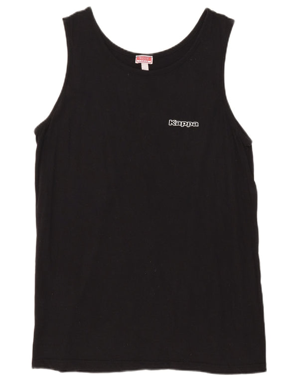 Kappa Mens Colete Top Grande Algodão Preto