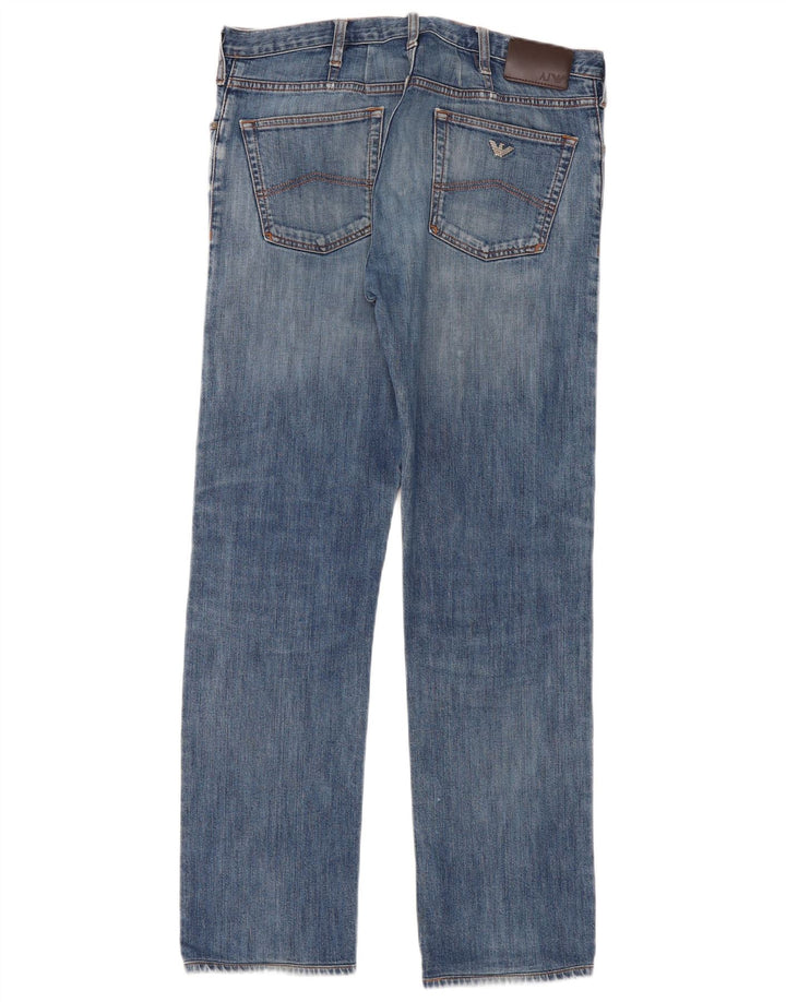 Calça jeans reta masculina Armani W36 L32 algodão azul