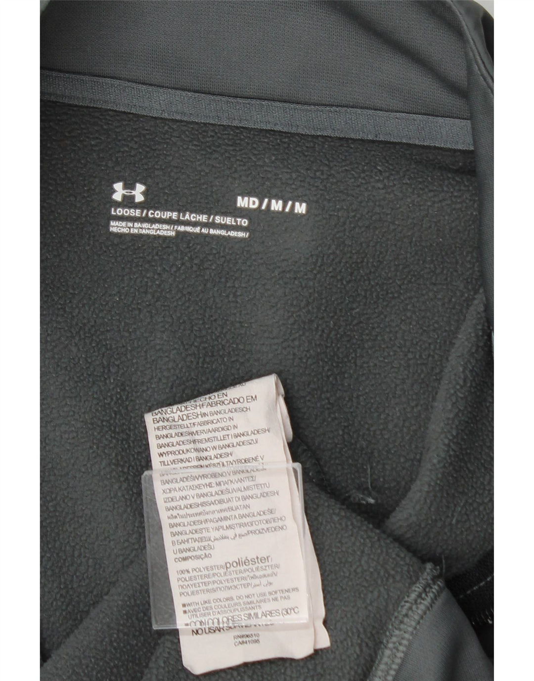 UNDER ARMOUR Mens Zip Neck Sweatshirt Jumper Medium Grey Polyester Vintage Under Armour and Second-Hand Under Armour from Messina Hembry 