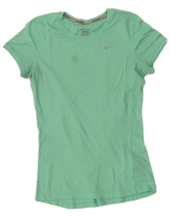 Camiseta feminina NIKE Dri Fit UK 10 pequena verde poliéster