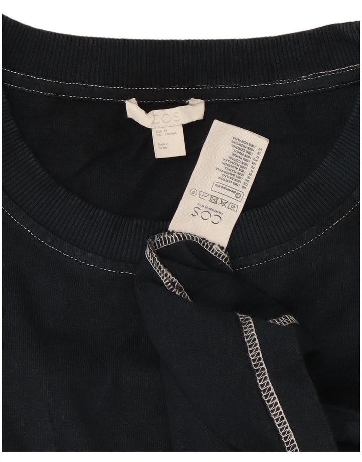 Cos Mens Top Manga Longa Médio Algodão Azul Marinho