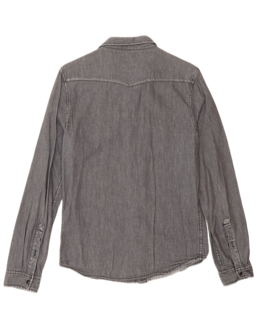Camisa jeans masculina Lee Western pequena de algodão cinza