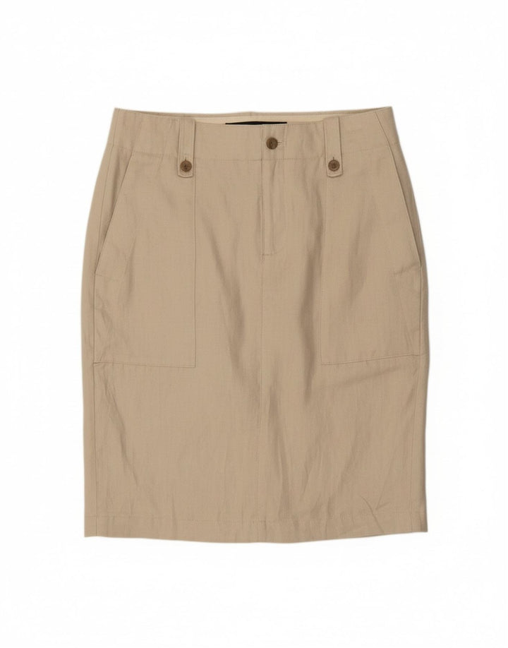 J. CREW Saia lápis feminina EUA 2 XS W30 linho bege